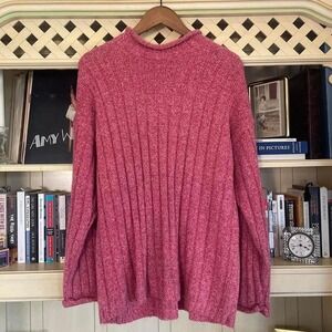 Classic Pink 90s Cottagecore Chunky Knit‎ Sweater